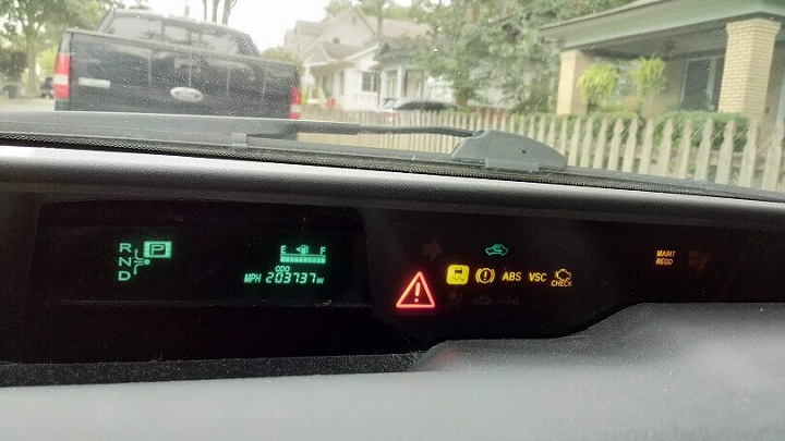 Why Prius Red Triangle Appear